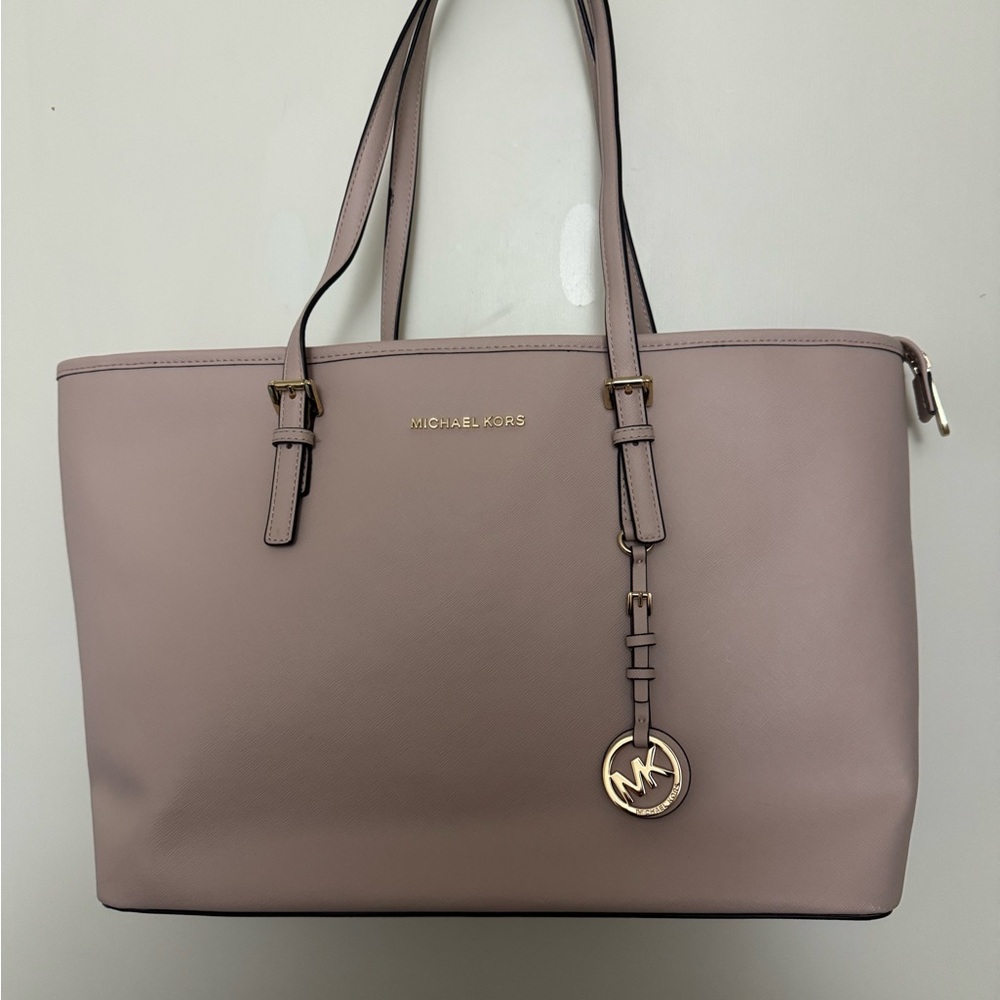 Michael Kors Blush Pink Saffiano Leather Tote with MK Charm